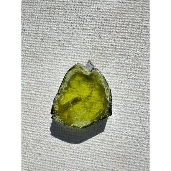 16.8 cts. Green Tourmaline Natural Crystal Slice - Custom Cabochon #11 - Picture 6 of 7